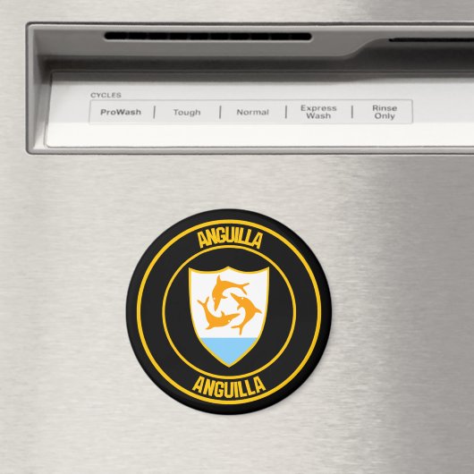 Anguilla Round Emblem Magnet (In Situ (Geschirrspüler))