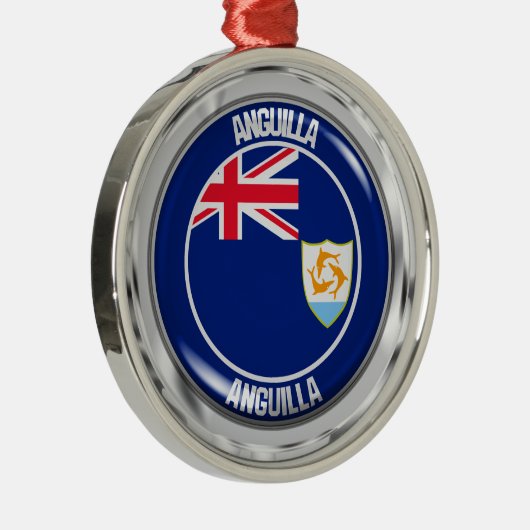 Anguilla Round Emblem Ornament Aus Metall (Rechts)