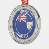Anguilla Round Emblem Ornament Aus Metall (Links)