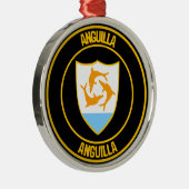 Anguilla Round Emblem Ornament Aus Metall (Rechts)
