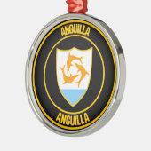 Anguilla Round Emblem Ornament Aus Metall (Links)