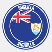 Anguilla Round Emblem Runder Aufkleber (Vorderseite)