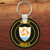 Anguilla Round Emblem Schlüsselanhänger (Vorderseite)