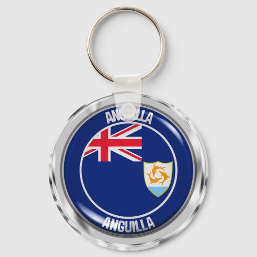 Anguilla Round Emblem Schlüsselanhänger (Vorderseite)