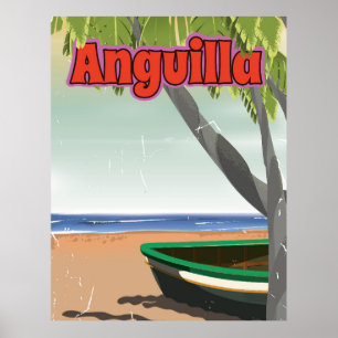 Anguilla Vintage Reiseplakat. Poster