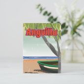Anguilla Vintage Reiseplakat. Postkarte (Stehend Vorderseite)