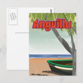 Anguilla Vintage Reiseplakat. Postkarte (Vorne/Hinten)