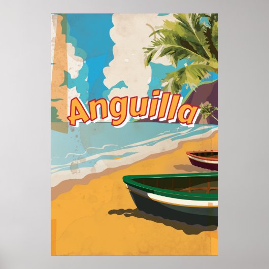 Anguilla Vintager Urlaub Poster (Vorne)