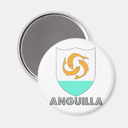 Anguilla-Wappen Magnet (Vorderseite/Rückseite)