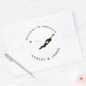 Anguilla Wedding Welcome Sticker Tag Gold & Black (Umschlag)