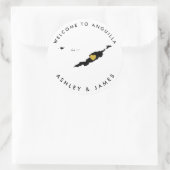Anguilla Wedding Welcome Sticker Tag Gold & Black (Tasche)