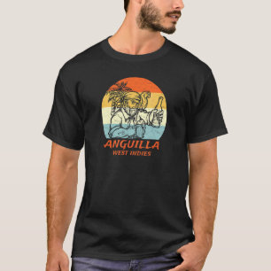 Anguilla West Indies Vintag Retro Pirate & Parrot T-Shirt