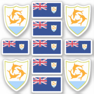 Anguillan-Staat-Symbole / Wappen und Fahne Aufkleber