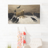 Anguisch: Schafe mit einem toten Lamm Banner (Insitu)