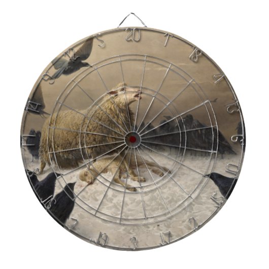 Anguisch: Schafe mit einem toten Lamm Dartscheibe (vorne)