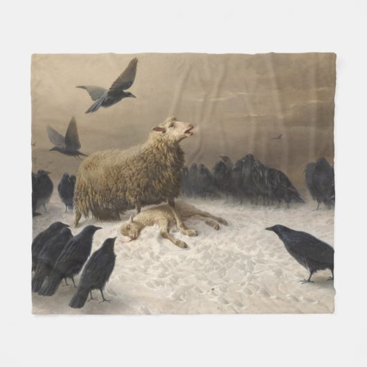 Anguisch: Schafe mit einem toten Lamm Fleecedecke (Vorderseite (Horizontal))