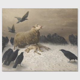 Anguisch: Schafe mit einem toten Lamm Geschenkpapier