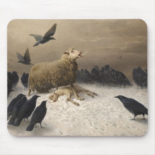 Anguisch: Schafe mit einem toten Lamm Mousepad (Vorne)