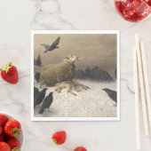 Anguisch: Schafe mit einem toten Lamm Serviette (Beispiel)