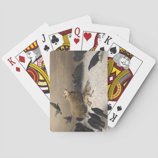 Anguisch: Schafe mit einem toten Lamm Spielkarten (Rückseite)