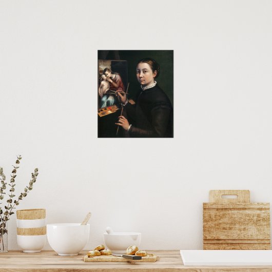 Anguissola - Selbstportrait auf einfache Malerei Poster (Küche)