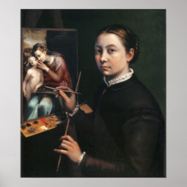 Anguissola - Selbstportrait auf einfache Malerei Poster