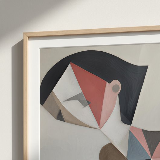 Angular abstract portrait using blush poster