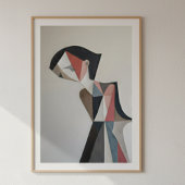 Angular abstract portrait using blush poster