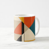 Angular Teal Orange Geometric Modernist Abstract Kaffeetasse (VorderseiteRechts)