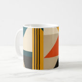 Angular Teal Orange Geometric Modernist Abstract Kaffeetasse (Vorderseite Links)