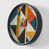 Angular Teal Orange Geometric Modernist Abstract Uhr (Winkel)