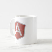 AngularJS Shield Logo Kaffeetasse (Vorderseite Links)