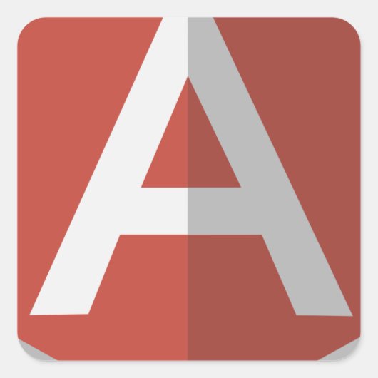 AngularJS Shield Logo Quadratischer Aufkleber (Vorderseite)
