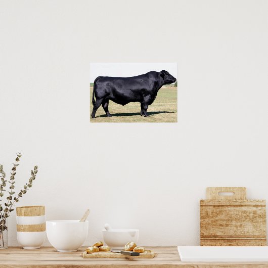 Angus Bull Portrait Poster Print (Küche)
