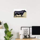 Angus Bull Portrait Poster Print (Heimbüro)