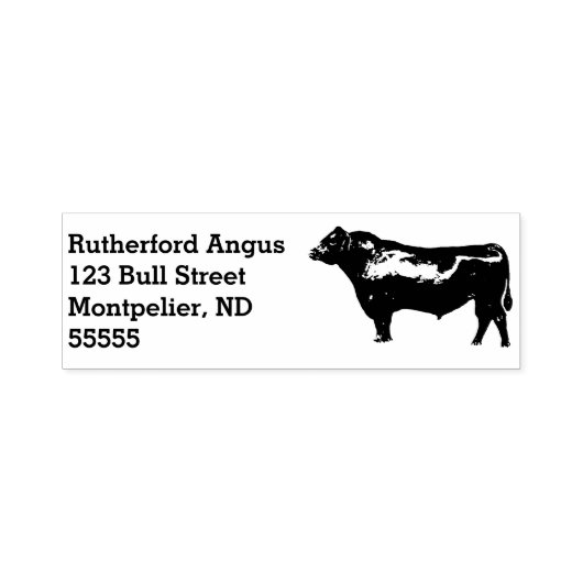 Angus Bull Rücksendeadresse Permastempel (Design)