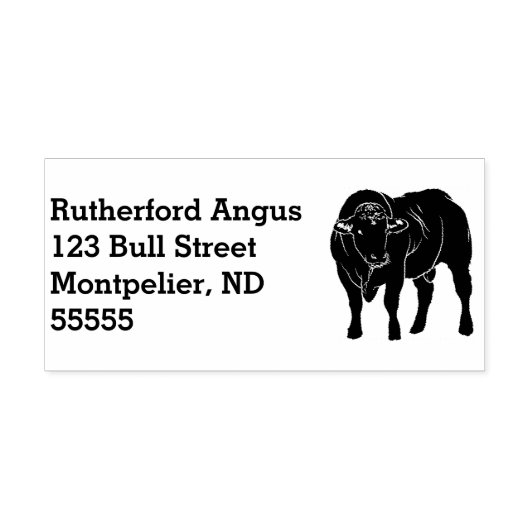 Angus Bull Rücksendeadresse Permastempel (Design)