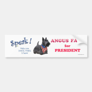 Angus Fala als PRÄSIDENT Autoaufkleber