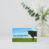 Angus-Kuh-Silhouette-Geschäfts-Karten-Schablone Visitenkarte (Stehend Vorderseite)
