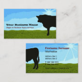 Angus-Kuh-Silhouette-Geschäfts-Karten-Schablone Visitenkarte (Vorne/Hinten)