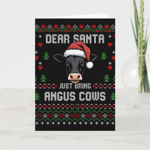Angus-Kühe Weihnachten Rindfleisch Rinder hässlich Karte