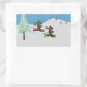 Anhalten der Slopes 2015CardWettbewerb-Labels Rechteckiger Aufkleber (Tasche)