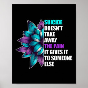 Anhaltender Schmerz_ Suizidbewusstsein Florales Tr Poster