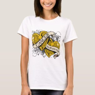 Anhang-Krebs-Überlebend-Doppelherzen T-Shirt