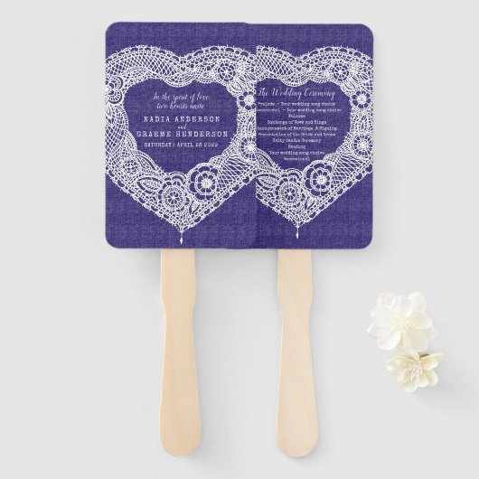 Anhänger des Stoffprogramms "Wedding white lace na Fächer (Vorne und Hinten)