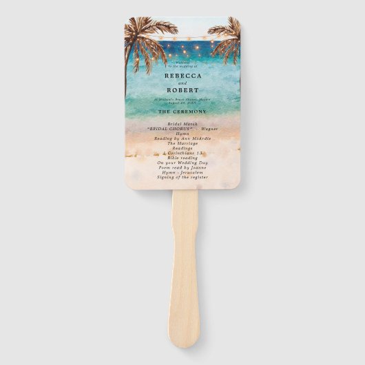 Anhänger des tropischen Hochzeitsprogramms für Str Fächer (Vorderseite)