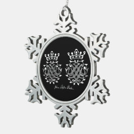 Anhänger mit Johann Sebastian Bach Siegel Schneeflocken Zinn-Ornament