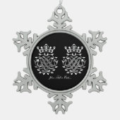 Anhänger mit Johann Sebastian Bach Siegel Schneeflocken Zinn-Ornament (Vorderseite)