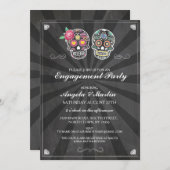 Anhänger-Party-Chalk Zucker-Schädel-Paare laden ei Einladung (Vorne/Hinten)