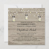 Anhänger Rustikale Holzmason Jar und Leuchten Einladung (Vorderseite)